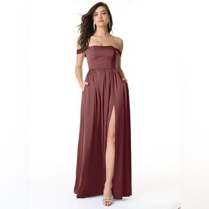 NWT AZAZIE MORANA Stretch Satin Dress (MOH/Bridesmaid Dress)